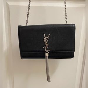 Yves Saint Laurent Clutch With Long Curb Link Chain